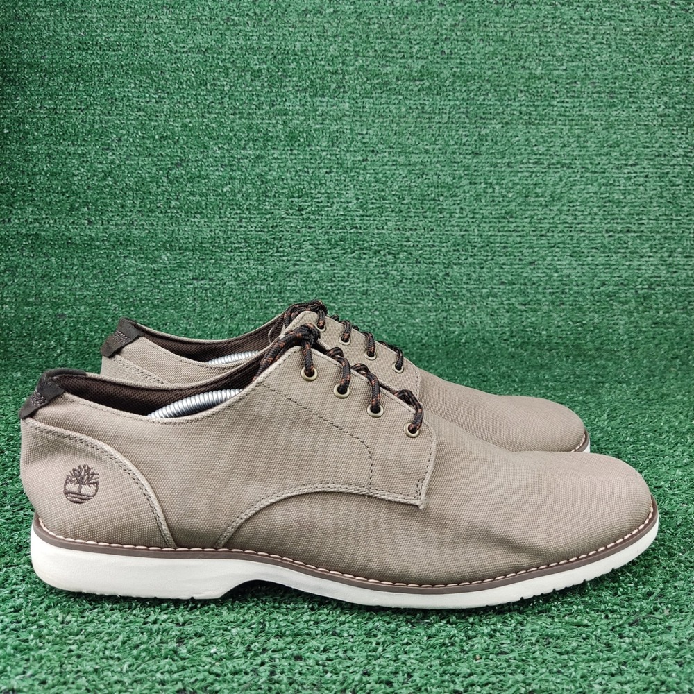 Timberland Oxford Mens 12 Brown Millers River Canvas Lace Up A1UZ3 Casual Shoes